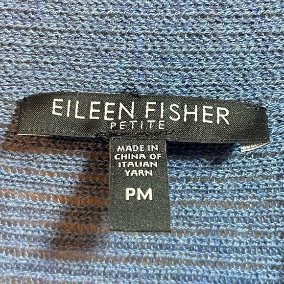 Eileen Fisher 100% Wool Open Front Knit Shawl Collar Diagonal Hem Cardigan PM - Picture 7 of 9